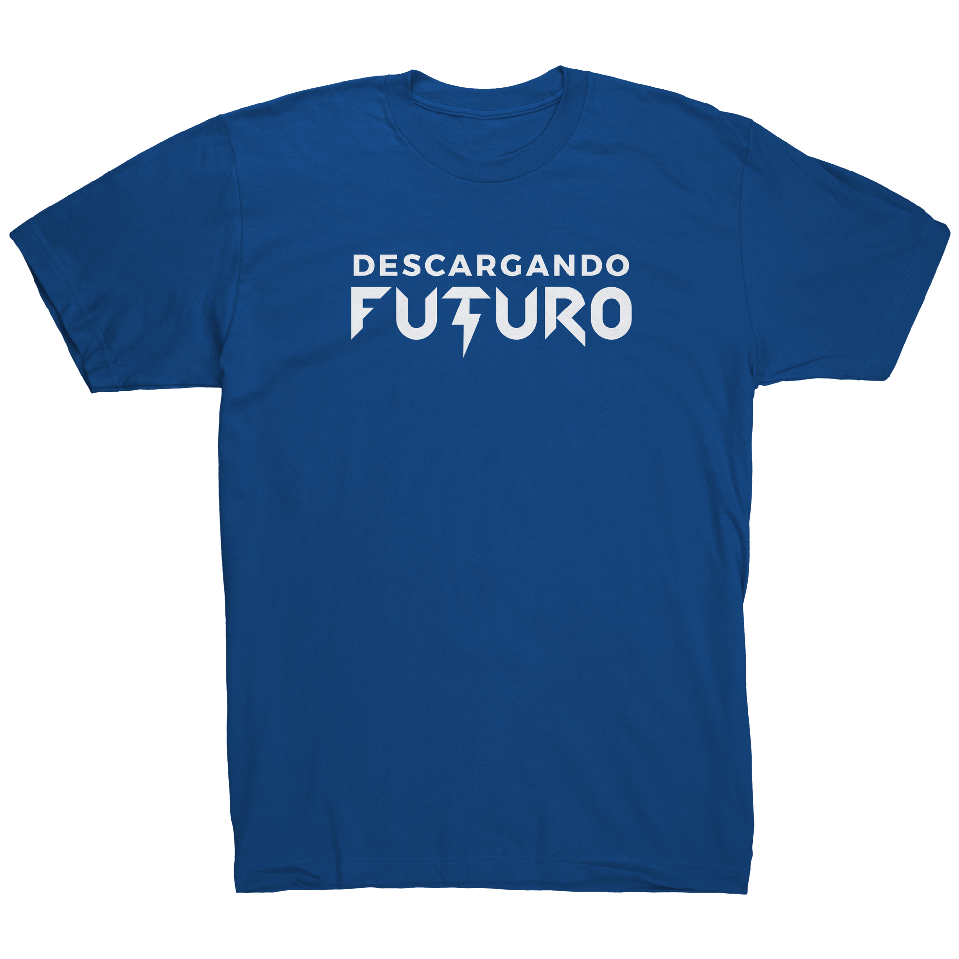 Franela_Descargando_Futuro_Royal_Blue_Mockup.png